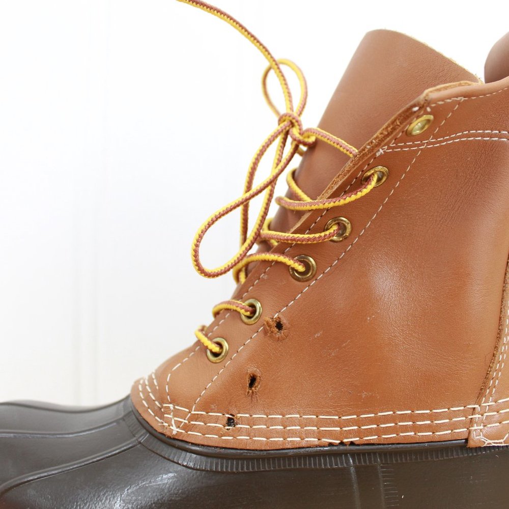 LL BEAN Ankle 8 Inch Lace-up Unlined Leather Duck Boots Size 6 W - Picture 10 of 10